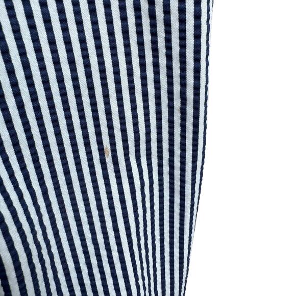 St. John Navy & White Striped Seersucker Nautical Mock-Neck Jacket – XL - Picture 5 of 12